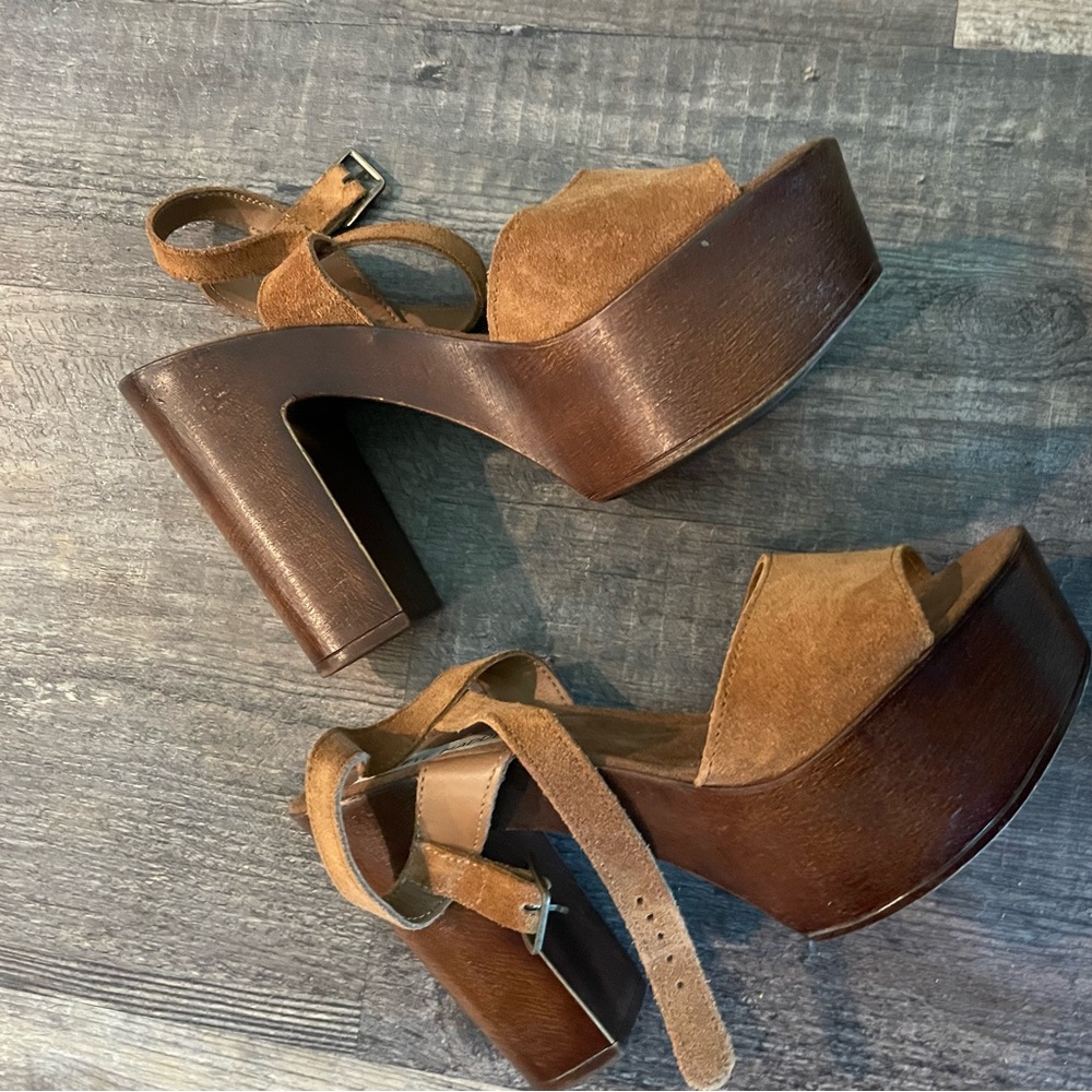 Steve Madden Brown Platform Shoes with Chunky Sole